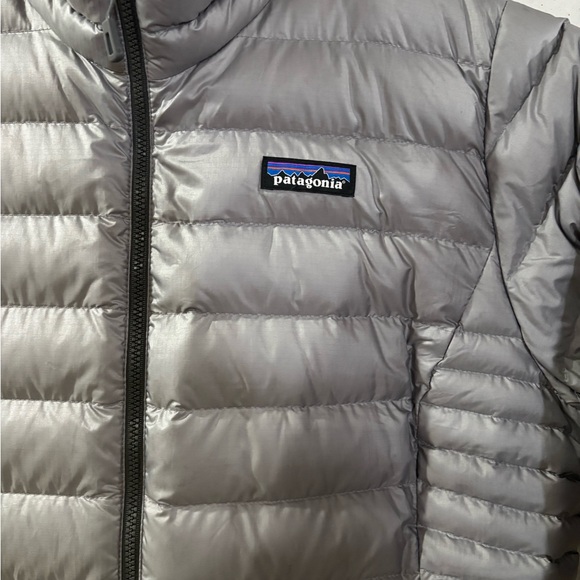 PATAGONIA light gray Down Sweater Goosedown-filled puffer jacket Women’s Large - Picture 2 of 7
